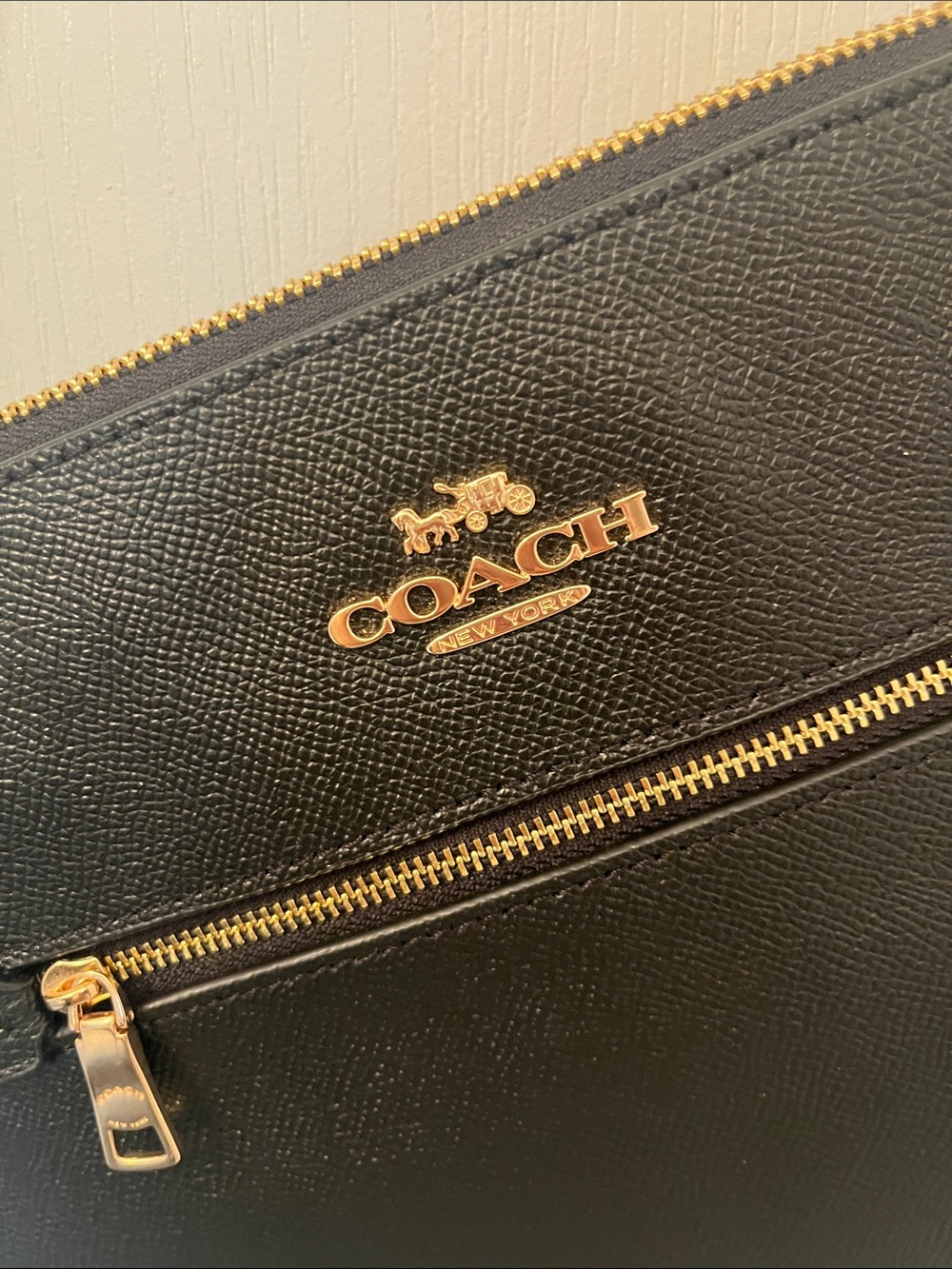 Coach Rowan Black Crossbody File Bag with Gold Hardware-NWOT